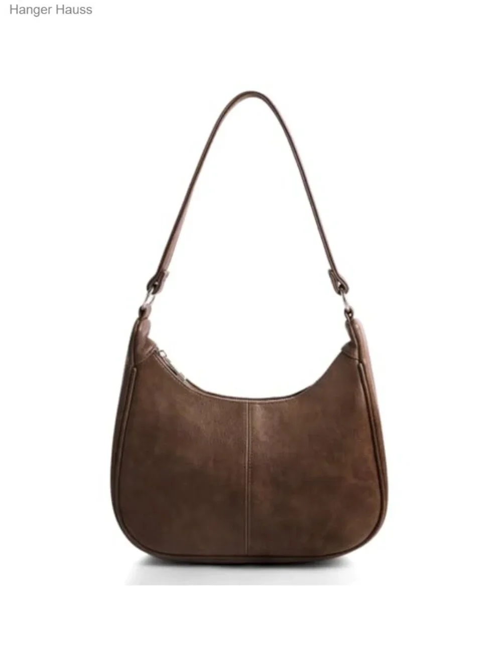 Women's Hobo Shoulder Bag Soft Vegan Leather Purse Handbag Zippered Pocket